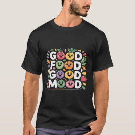 Camiseta Good Food Good Mood Cute Cartoon Fruits & Veggies 