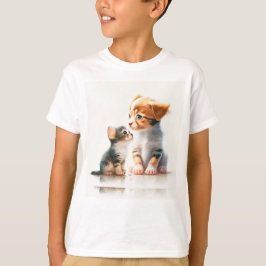 Camiseta Good Friends Puppy And Kitten