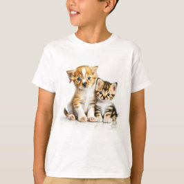 Camiseta Good Friends Puppy And Kitten