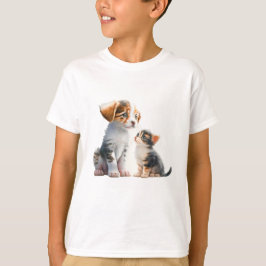 Camiseta Good Friends Puppy And Kitten
