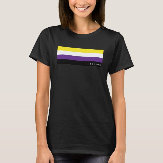 Camiseta Good & Happy Nonbinary Gay Pride Rainbow Flag LGBT (Frente)