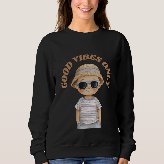 Camiseta Good Vibes Only – Cute Positive Illustration (Frente)