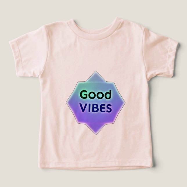 Camiseta "Good Vibes" Text on Gradient Star Shape (Design frontal)