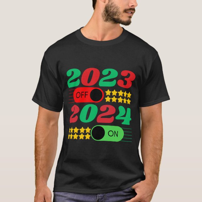Camiseta Goodbye 2023 Hello 2024 Christmas New Year 2024 T- (Frente)