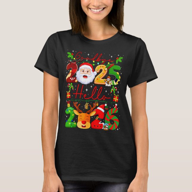 Camiseta Goodbye 2025 Hello 2026 Happy New Year Christmas F (Frente)