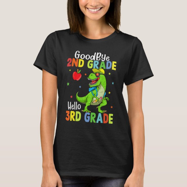 Camiseta Goodbye 2nd Grade Hello 3rd Grade Dinosaur Kids Bo (Frente)