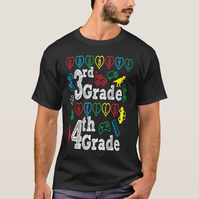 Camiseta Goodbye 3rd Grade Hello 4th Grade Back To School S (Frente)