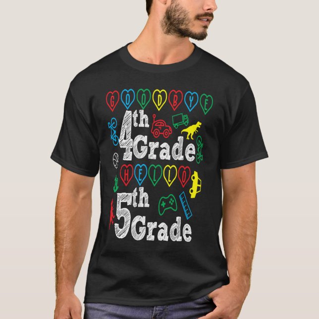 Camiseta Goodbye 4th Grade Hello 5th Grade Back To School S (Frente)