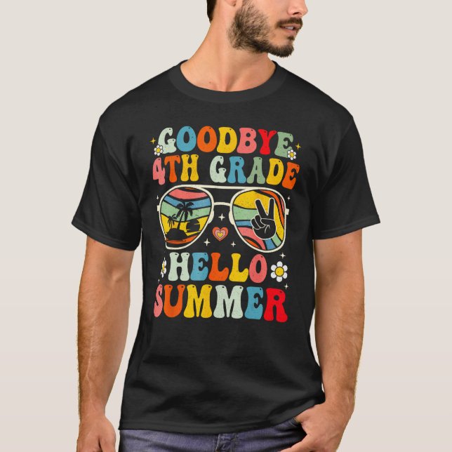 Camiseta Goodbye 4th Grade Hello Summer Sunglasses Last Day (Frente)