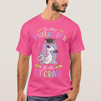 Camiseta Goodbye Kindergarten Alô, Gradu Unicorn Gradu, Gra