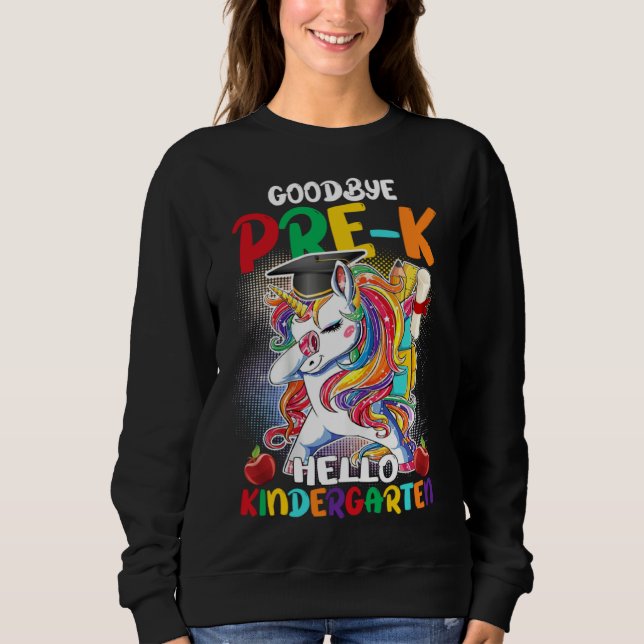 Camiseta Goodbye Pre K Hello Kindergarten Graduate Unicorn  (Frente)