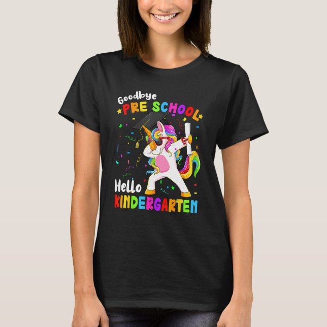 Camiseta Goodbye Preschool Hello Kindergarten Unicorn Back  (Frente)
