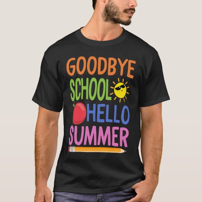 Camiseta Goodbye School Hello Summer Happy Professor do Dia (Frente)