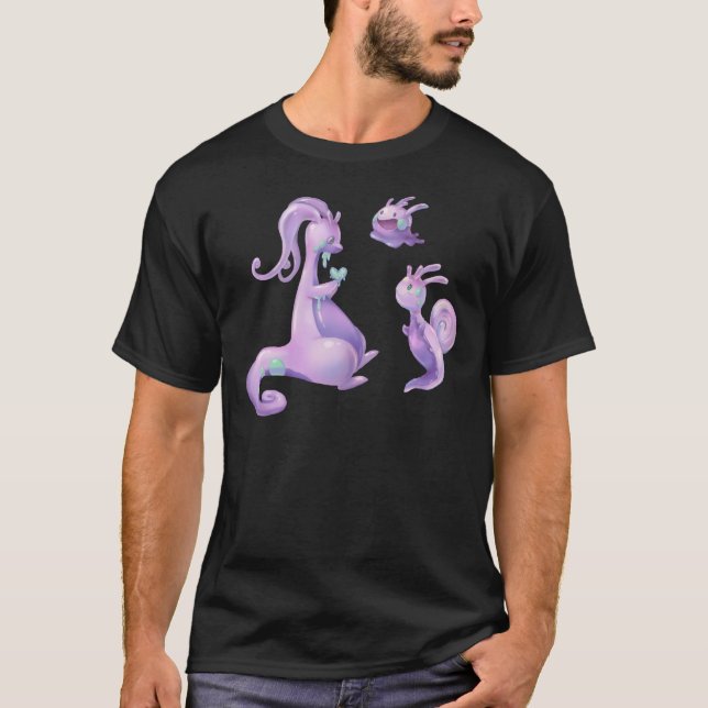 Camiseta Goodra, Sliggoo, Goomy Sticker (Frente)