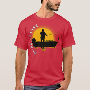 Camiseta Goodrich Lake Fish Michigan Sunrise