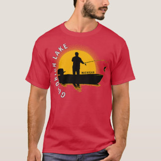 Camiseta Goodrich Lake Fish Michigan Sunrise
