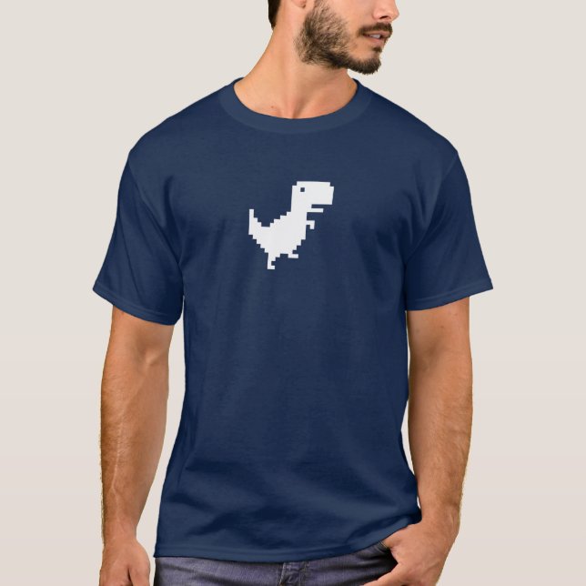 Camiseta Google croma o pixel 8bit | T-Rex de Dinossaur | (Frente)