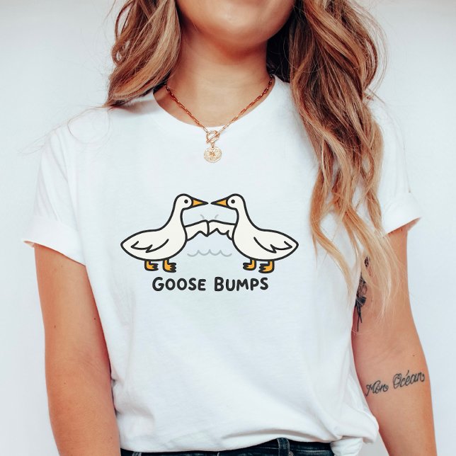 Camiseta Goose Bumps; Cute Cartoon Geese Pun  (Criador carregado)