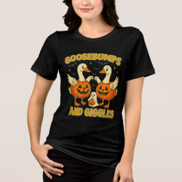 Camiseta Goosebumps & Giggles Halloween Cute Pumpkin Geese