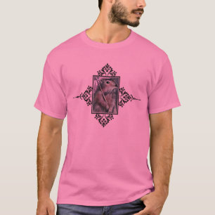 Camiseta Gopher com o T do rosa do parasol