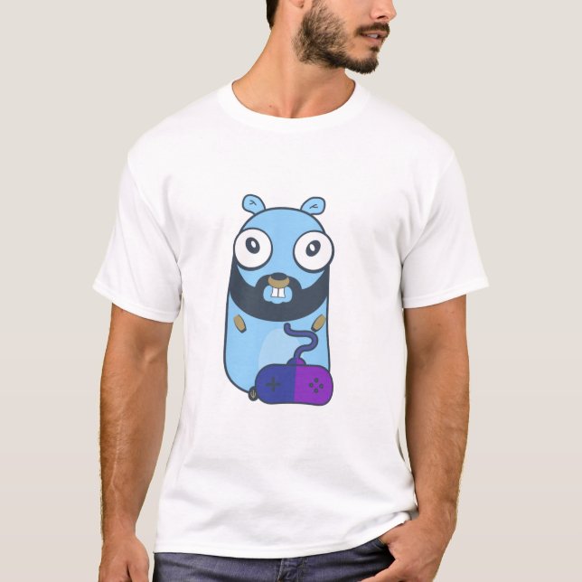Camiseta Gopher gamer. Golang (Frente)