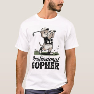 Camiseta Gopher Profissional - Ilustração de Golfe Retroati