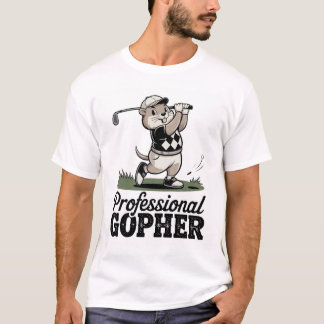 Camiseta Gopher Profissional - Ilustração de Golfe Retroati