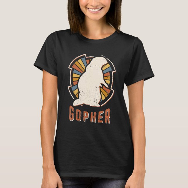 Camiseta Gopher Vintage Refletindo Amor Animal Clássico (Frente)