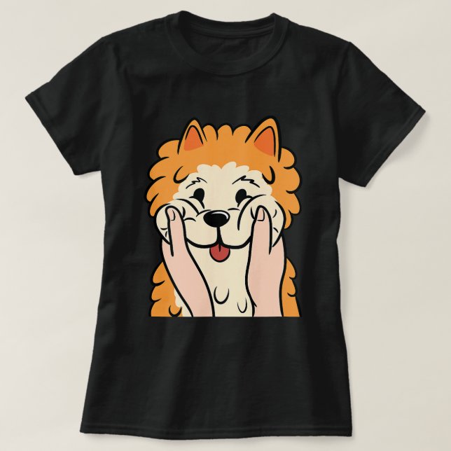 Camiseta gordinho bochecha pomerano (Frente do Design)