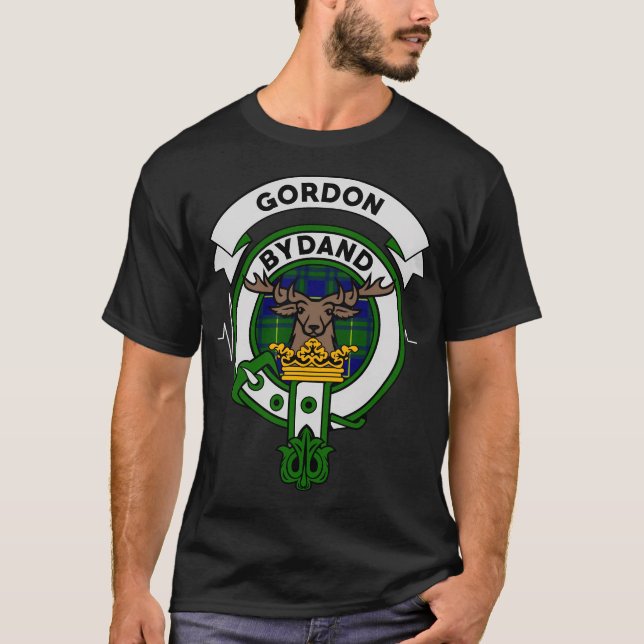 Camiseta Gordon Clan Crachá Hoodie Scottish Tartan Gifts (Frente)