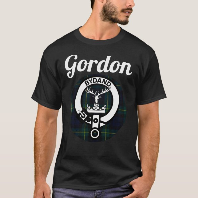 Camiseta Gordon Clan Scottish Name Casaco De Arms Tartan (Frente)