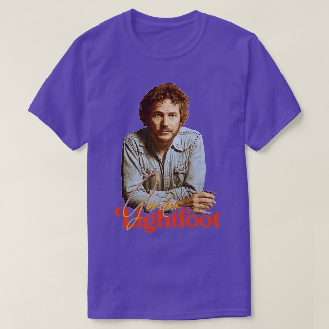 Camiseta Gordon Lightfoot Retro Lê o meu tributo à mente (Frente do Design)