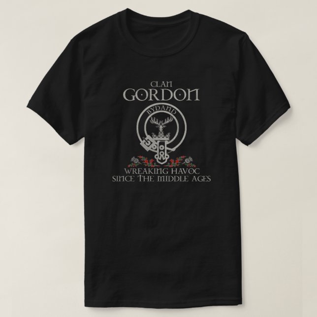 Camiseta Gordon of Abergeldie Clan crest sobrenome escocês  (Frente do Design)