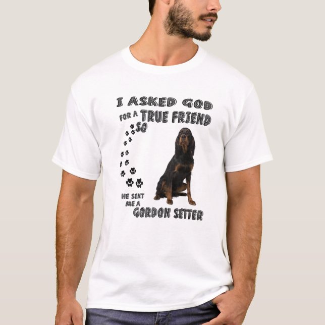 Camiseta Gordon Setter Cotação Mãe Pai Inglês Setter, Irlan (Frente)