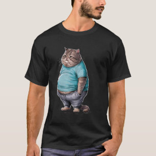 Camiseta Gordura Funerária Gato Design Gato Gato Gato Gato