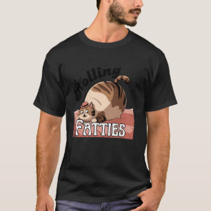 Camiseta Gorduras Rolantes Gato Gato Gordo Engraçado Gato P