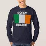 Camiseta Gorey, Irlanda com bandeira irlandesa<br><div class="desc">Gorey,  Irlanda com bandeira irlandesa.</div>