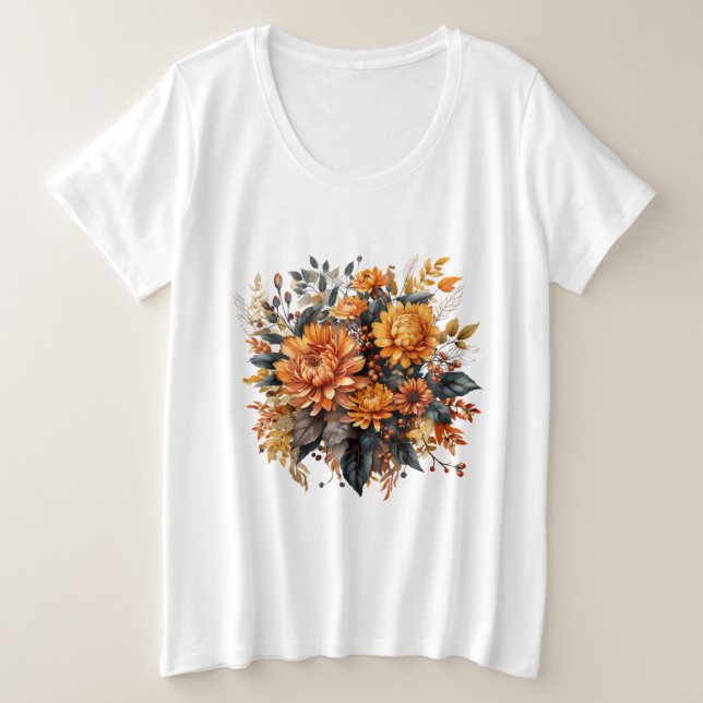 Camiseta Gorgeed Fall Floral (Frente do Design)