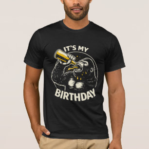 Camiseta Gorila Bebendo Cerveja no Aniversário