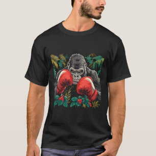 Camiseta Gorila Boxeando Com Luvas de Boxe Kickboxing Engra