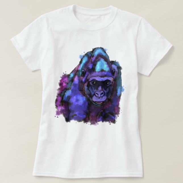 Camiseta Gorila colorida (Frente do Design)
