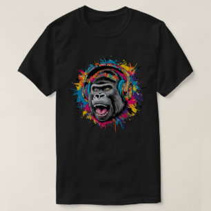 Camiseta Gorila com Headphones Splash