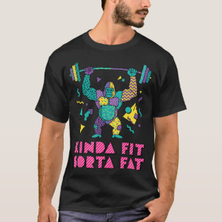 Camiseta Gorila de Academia Meio em Forma Meio Gordo Engraç