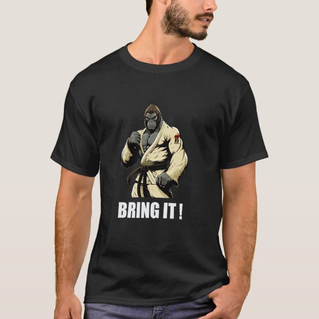 Camiseta Gorila de Karatê Engraçado - Karatê Japonês (Frente)