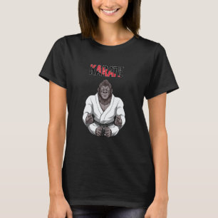 Camiseta Gorila de Karatê Japonês Animal de Karatê Japonês