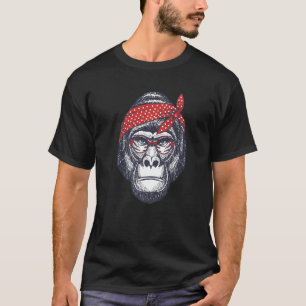 Camiseta Gorila De mamães Com Banda De Cabeça De Bolinhas V