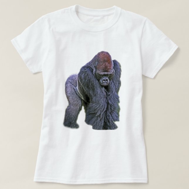 Camiseta Gorila do Silverback, parte traseira do branco (Frente do Design)