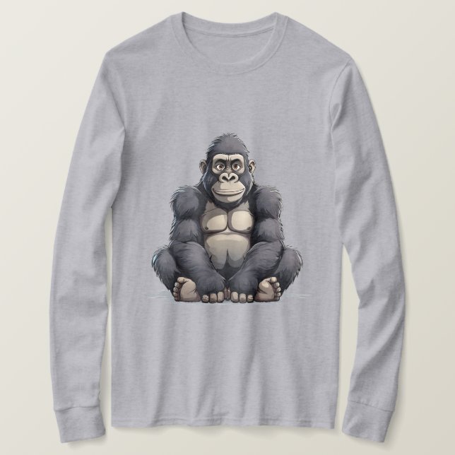 Camiseta Gorila em estilo de desenho animado (Frente do Design)