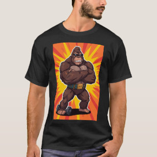Camiseta Gorila Fisiculturista Levantador de Peso Pop Art C