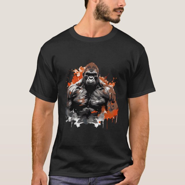 Camiseta Gorila Resistência do Equilíbrio Músculos da Besta (Frente)